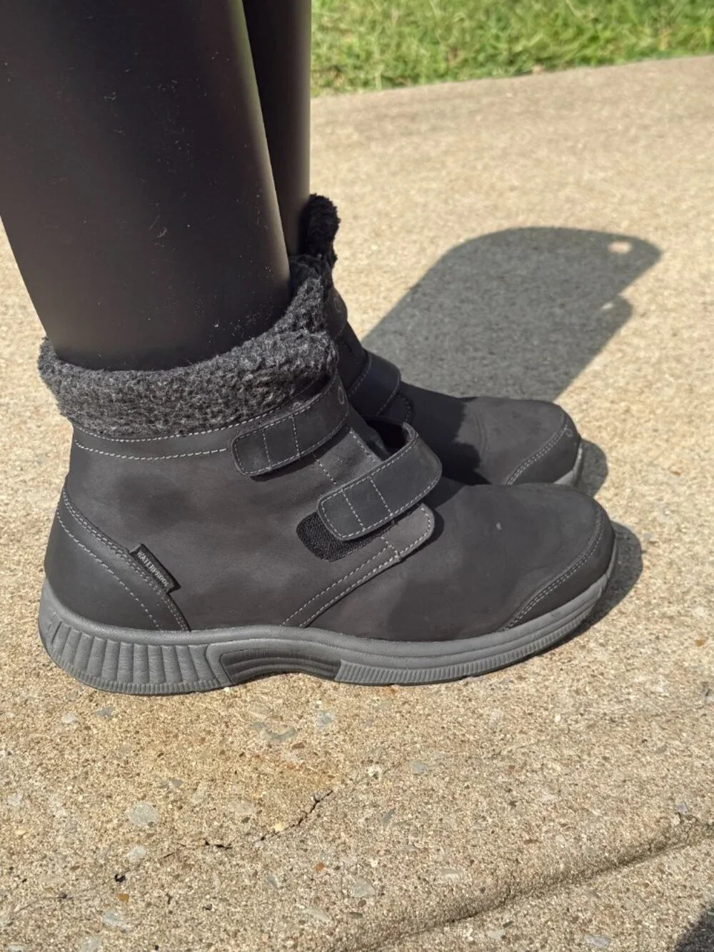 OrthoFeet Florence Black Leather Waterproof Boot 9.5 Wide Gorpcore Comfort 4075